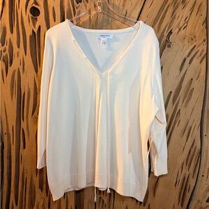 NWT Judith Hart Silk Blend Top 1X True Milk Newport Cream Off-White